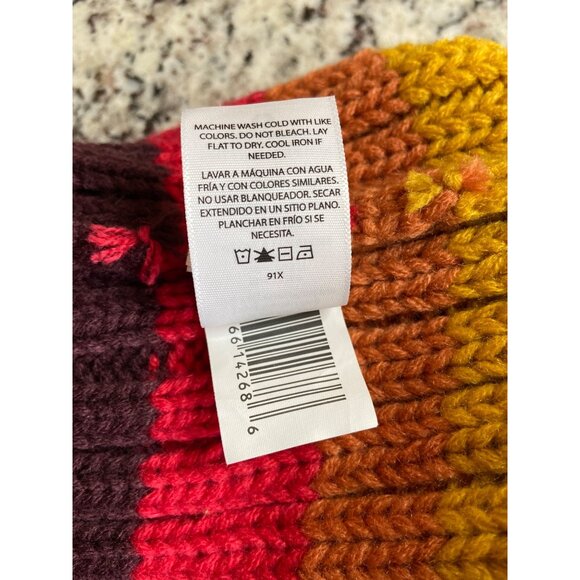 No Boundries Toboggan Beanie Unisex One Size Multicolor Stripe Knit Pom Cozycore - Picture 5 of 8